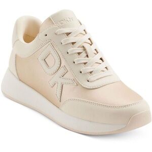 Donna Karan DKNY Oaks Bone Logo Sneakers Casual Comfort Metallic Shoes Sz 7 NWT